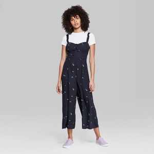 WILD FABLE floral print strappy bra cup jumpsuit